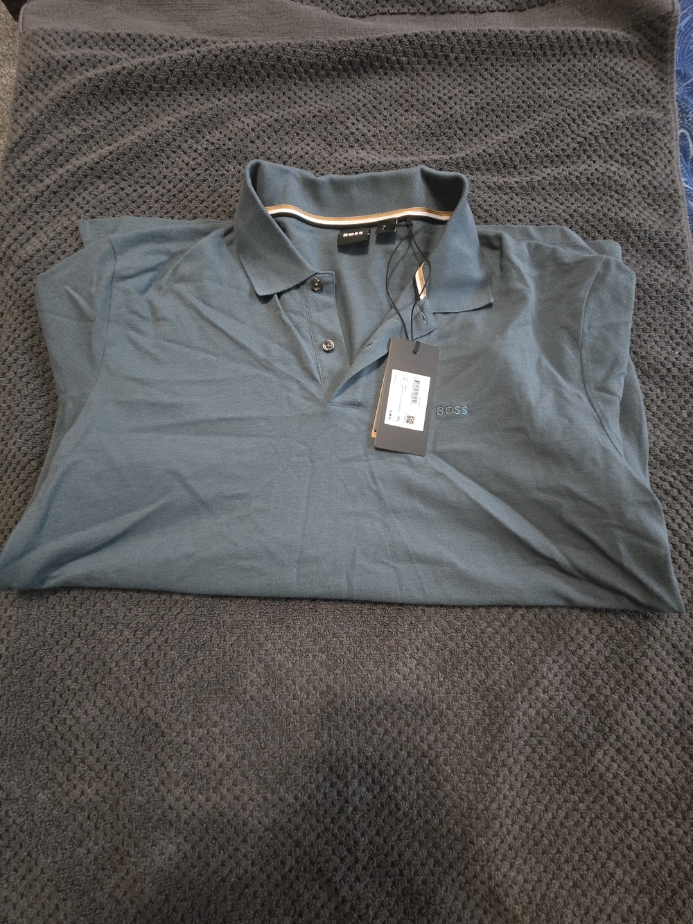 BOSS Men's Polo Shirt in Teal Blue